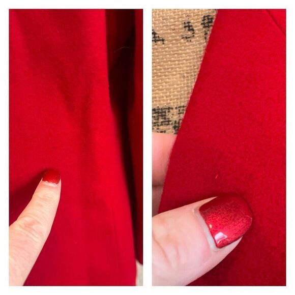 Vintage Pendleton Womens Apple Red Wool Double Breasted Blazer Skirt Set Size XL - Picture 6 of 16